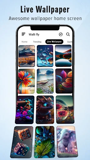 Live Wallpaper Home Screen - Browse 4K wallpapers including nature, abstract, and colorful designs