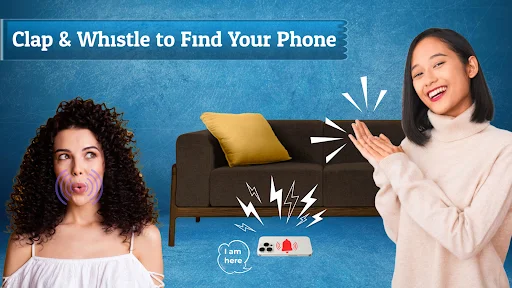 Clap & Whistle Find Phone - Dual voice command methods to detect and locate lost phone with audio triggers