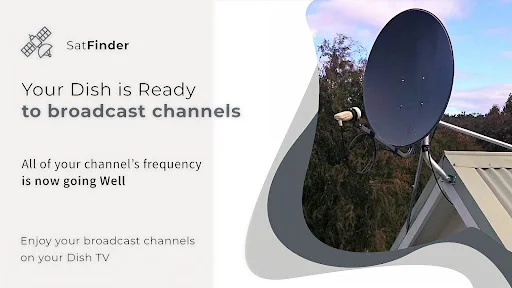 Properly aligned satellite dish antenna ready for broadcast channels and optimal signal reception