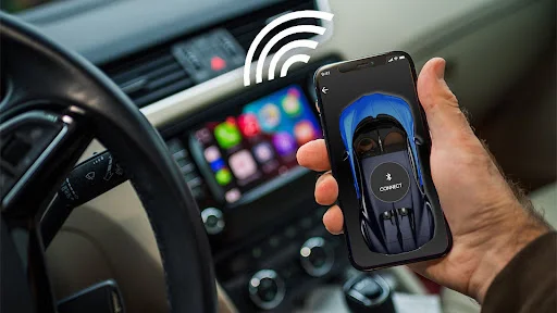 Car Auto Sync wireless smartphone control showing 3D car model for vehicle management and tracking