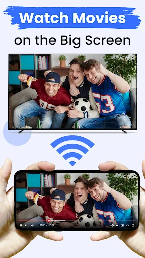 Watch Movies feature displaying film content from mobile phone to smart TV big screen