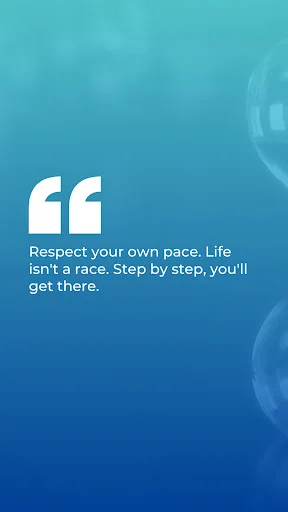 Motivational quote card: teal gradient background displaying inspirational quote about respecting your own pace and life journey