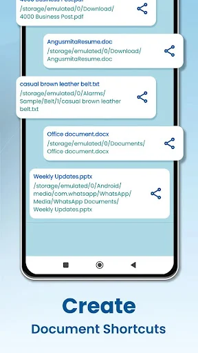 Create and organize Document Shortcuts for quick access to frequently used files