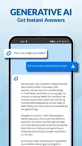 Generative AI providing instant detailed answers and summaries to user questions