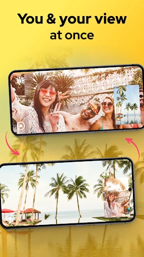 You & your view at once dual perspective video recording with multiple camera angle capture simultaneously