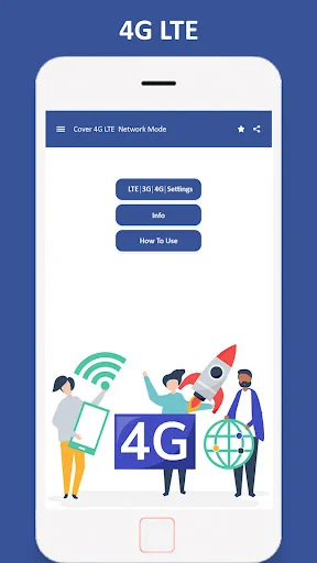 4G LTE settings screen with Cover 4G LTE Network Mode header, LTE settings button, and How To Use guide option