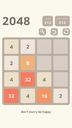 2048 number puzzle game integrated into Rolling Icon gravity launcher app