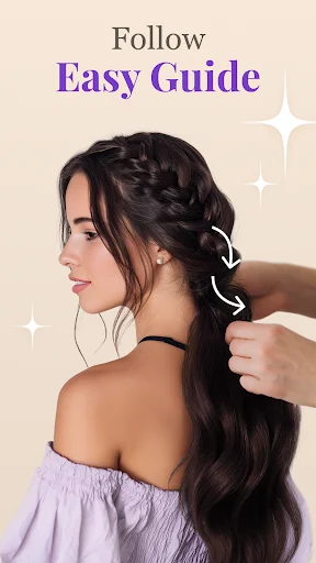 Easy braided hairstyle guide with long hair braiding tutorial and hand gesture demonstrations