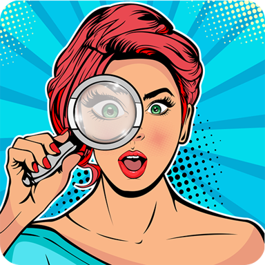 Magnifying Glass with Flashlig icon