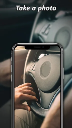 Digital magnifier app camera function taking magnified close-up photo of vehicle car headlight with flashlight
