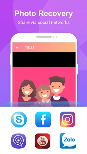 Photo Recovery social media sharing options allowing recovered photos to be shared via multiple platforms