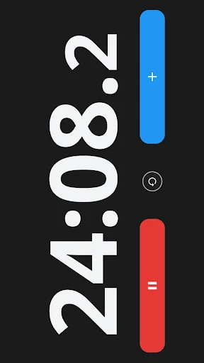 Workout interval settings with large time display and blue and red adjustment controls for customizing lap duration targets