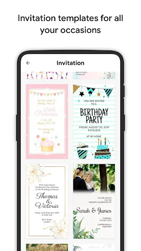 Invitation templates for birthdays, weddings, anniversaries, and special occasions customizable