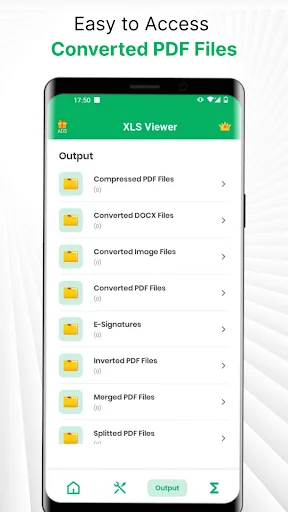 Output folder displaying list of converted PDF files including compressed, merged, and inverted documents